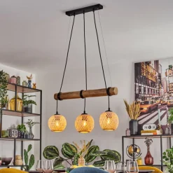 Basto Suspension, Boule lumineuse, Suspension Écru, Noir, 3 lumières