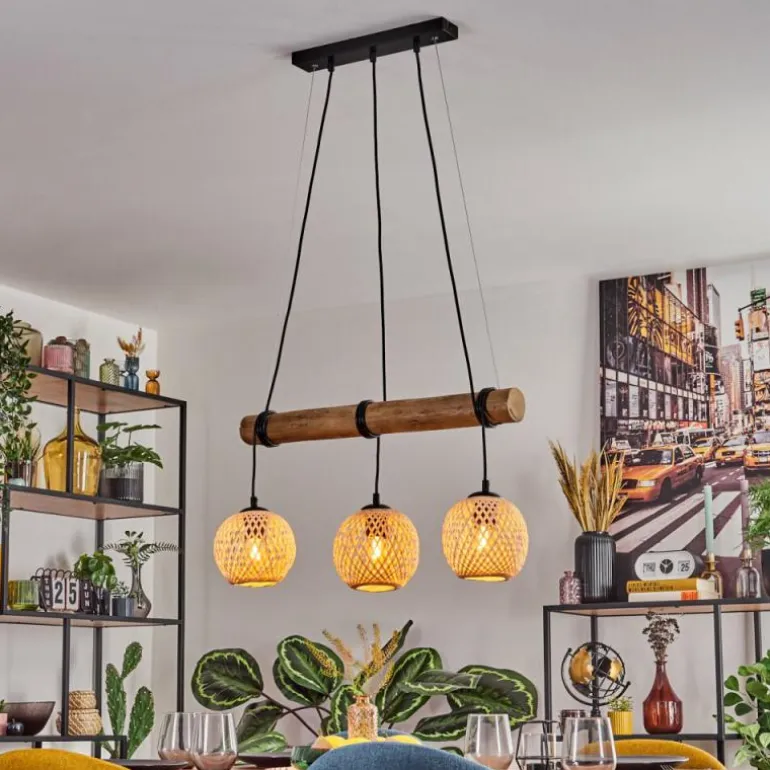 Basto Suspension, Boule lumineuse, Suspension Écru, Noir, 3 lumières