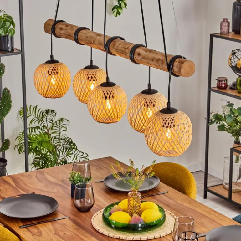 Basto Suspension, Suspension Écru, Noir, 5 lumières