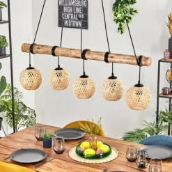 Basto Suspension, Suspension Écru, Noir, 5 lumières