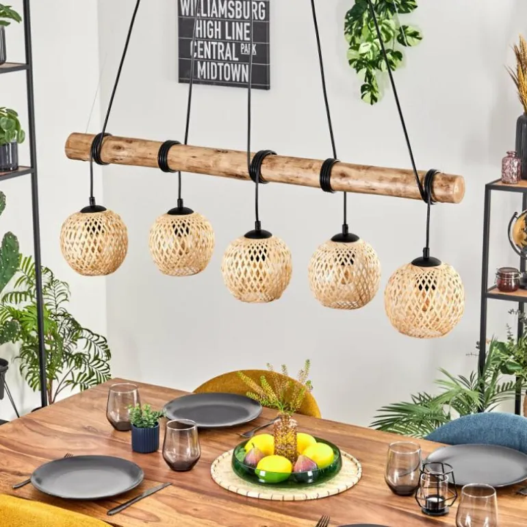 Basto Suspension, Suspension Écru, Noir, 5 lumières