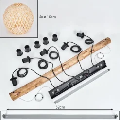Basto Suspension, Suspension Écru, Noir, 5 lumières