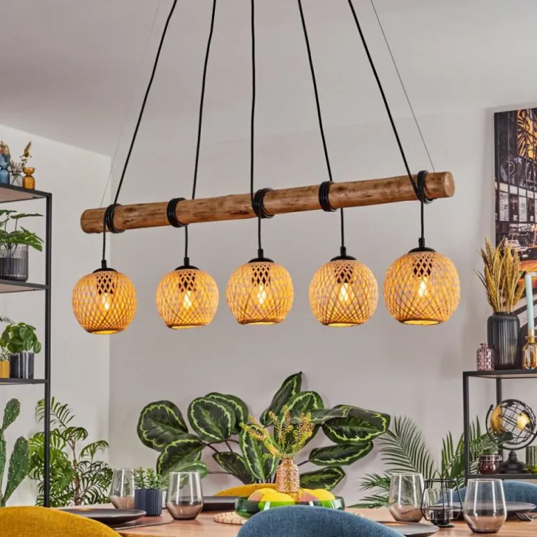 Basto Suspension, Suspension Écru, Noir, 5 lumières