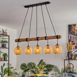 Basto Suspension, Suspension Écru, Noir, 5 lumières