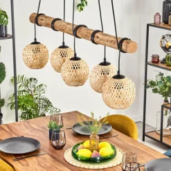 Basto Suspension, Suspension Écru, Noir, 5 lumières
