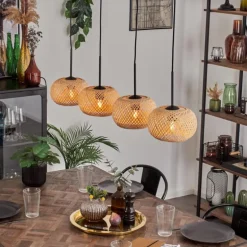 Bauro Suspension Écru, 4 lumières