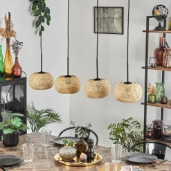 Bauro Suspension Écru, 4 lumières