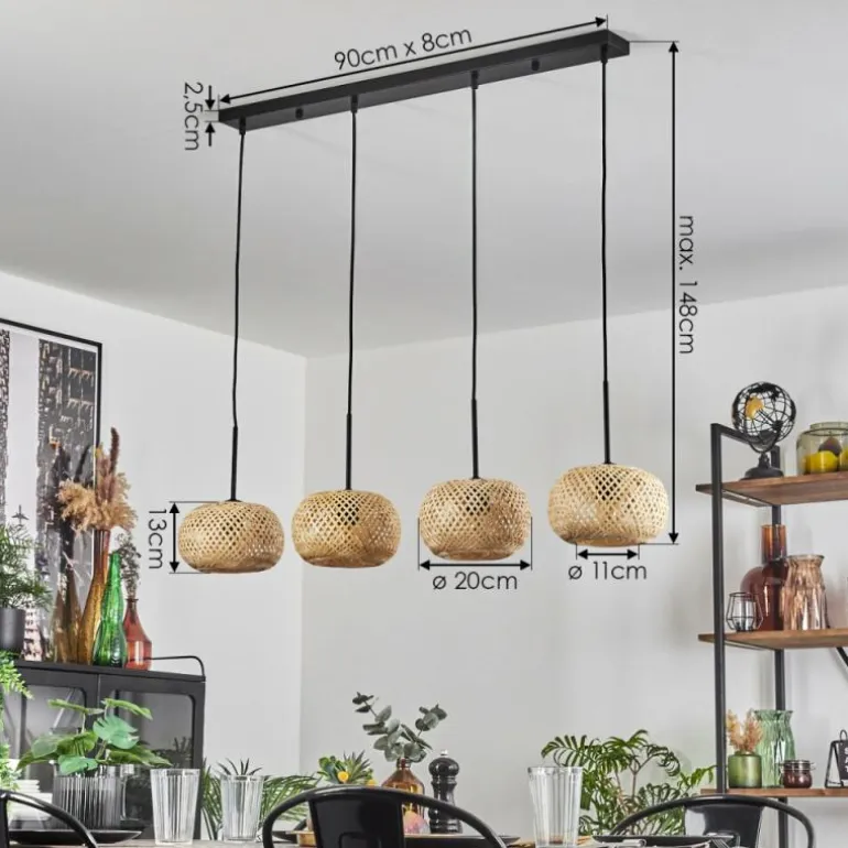 Bauro Suspension Écru, 4 lumières