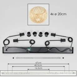 Bauro Suspension Écru, 4 lumières