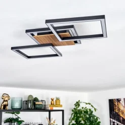 Bealo Plafonnier LED Couleur bois, Noir, 1 lumière