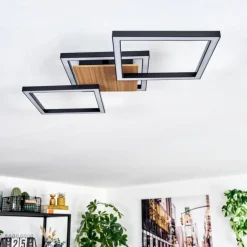 Bealo Plafonnier LED Couleur bois, Noir, 1 lumière