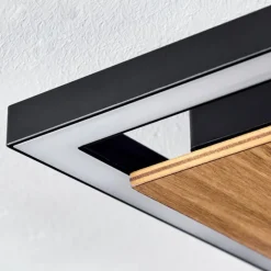 Bealo Plafonnier LED Couleur bois, Noir, 1 lumière