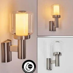Beira Lampe murale d´extérieur, Applique murale Nickel mat, 1 lumière