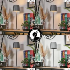 Belece Lampe de table d'extérieur, Lampe à poser LED Gris, 1 lumière