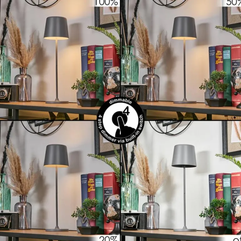 Belece Lampe de table d'extérieur, Lampe à poser LED Gris, 1 lumière