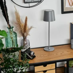 Belece Lampe de table d'extérieur, Lampe à poser LED Gris, 1 lumière