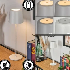 Belece Lampe de table d'extérieur, Lampe à poser LED Blanc, 1 lumière