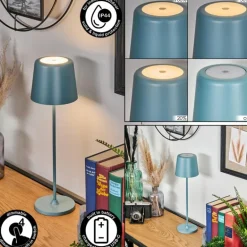 Belece Lampe de table d'extérieur, Lampe à poser LED Bleu, 1 lumière