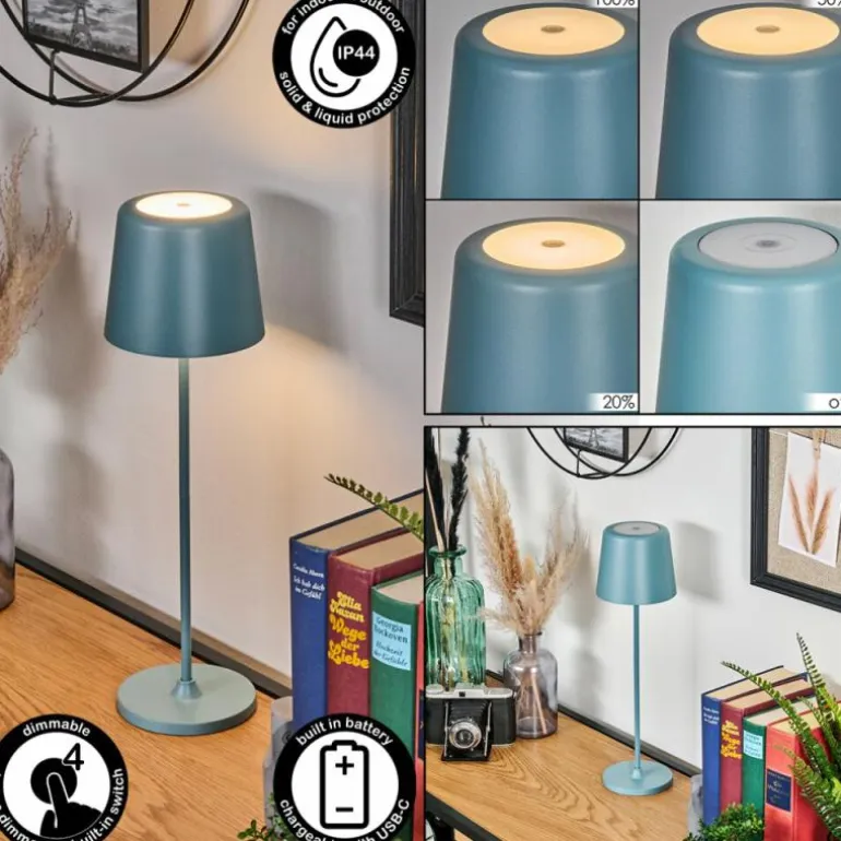 Belece Lampe de table d'extérieur, Lampe à poser LED Bleu, 1 lumière