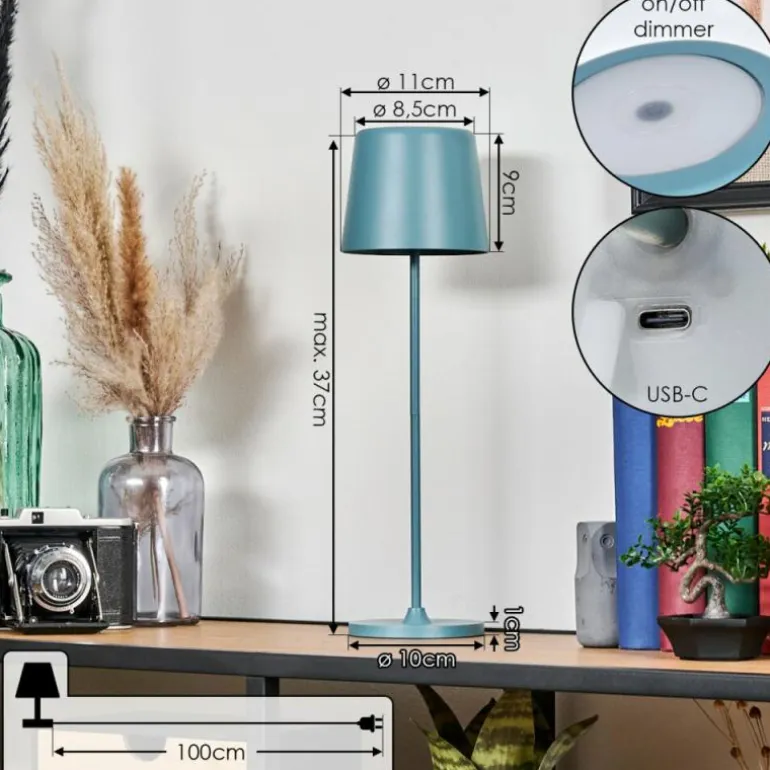 Belece Lampe de table d'extérieur, Lampe à poser LED Bleu, 1 lumière