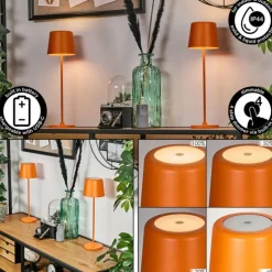 Belece Lampe de table d'extérieur, Lampe à poser LED Orange, 1 lumière