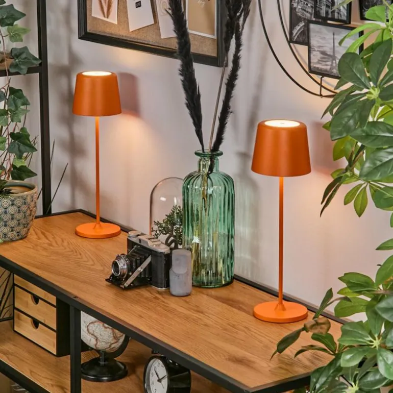 Belece Lampe de table d'extérieur, Lampe à poser LED Orange, 1 lumière