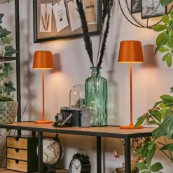 Belece Lampe de table d'extérieur, Lampe à poser LED Orange, 1 lumière