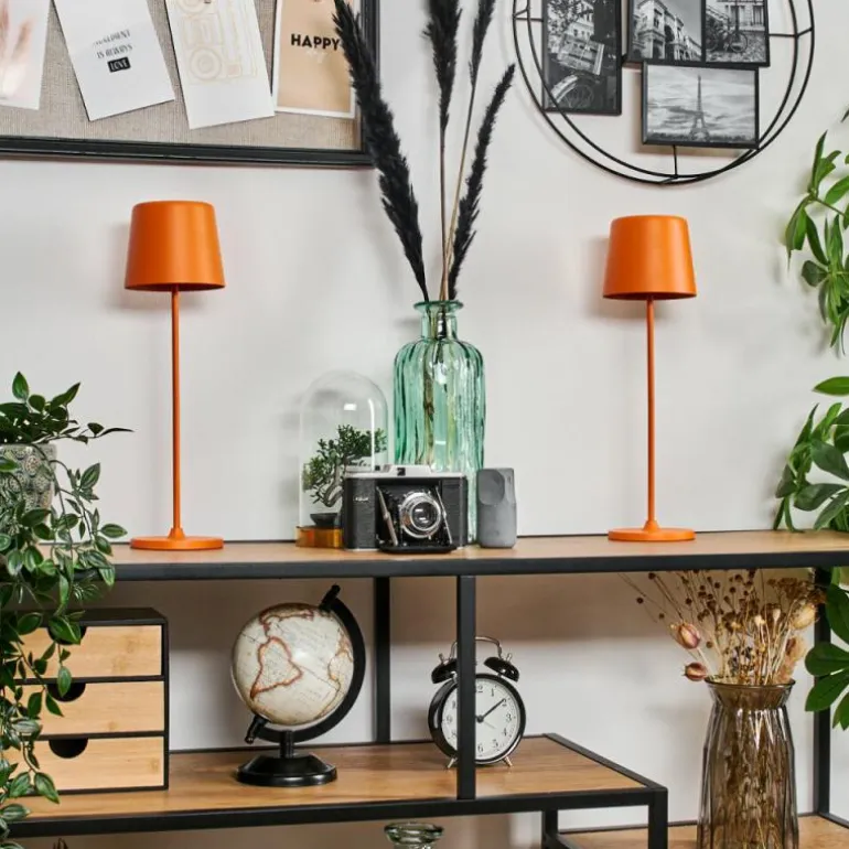 Belece Lampe de table d'extérieur, Lampe à poser LED Orange, 1 lumière