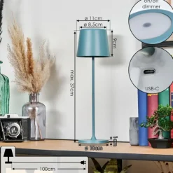 Belece Lampe de table d'extérieur, Lampe à poser LED Bleu, 1 lumière