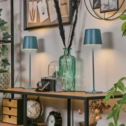 Belece Lampe de table d'extérieur, Lampe à poser LED Bleu, 1 lumière