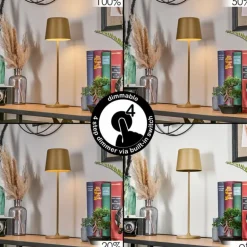 Belece Lampe de table d'extérieur, Lampe à poser LED Beige, 1 lumière