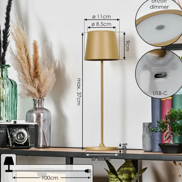 Belece Lampe de table d'extérieur, Lampe à poser LED Beige, 1 lumière