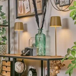 Belece Lampe de table d'extérieur, Lampe à poser LED Beige, 1 lumière