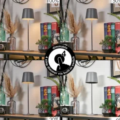 Belece Lampe de table d'extérieur, Lampe à poser LED Gris, 1 lumière