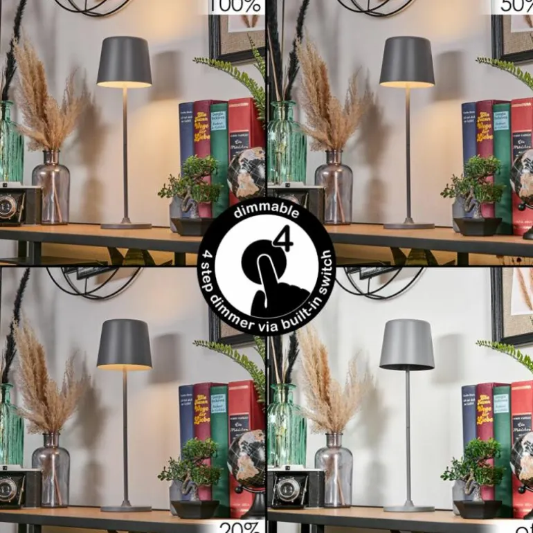 Belece Lampe de table d'extérieur, Lampe à poser LED Gris, 1 lumière
