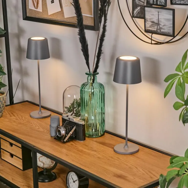 Belece Lampe de table d'extérieur, Lampe à poser LED Gris, 1 lumière