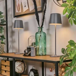 Belece Lampe de table d'extérieur, Lampe à poser LED Gris, 1 lumière