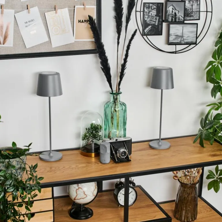 Belece Lampe de table d'extérieur, Lampe à poser LED Gris, 1 lumière