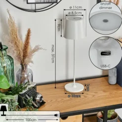 Belece Lampe de table d'extérieur, Lampe à poser LED Blanc, 1 lumière