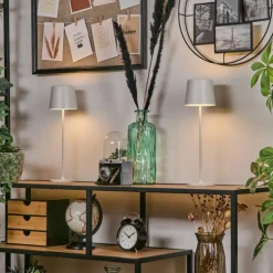 Belece Lampe de table d'extérieur, Lampe à poser LED Blanc, 1 lumière