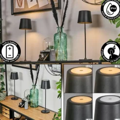 Belece Lampe de table d'extérieur, Lampe à poser LED Noir, 1 lumière