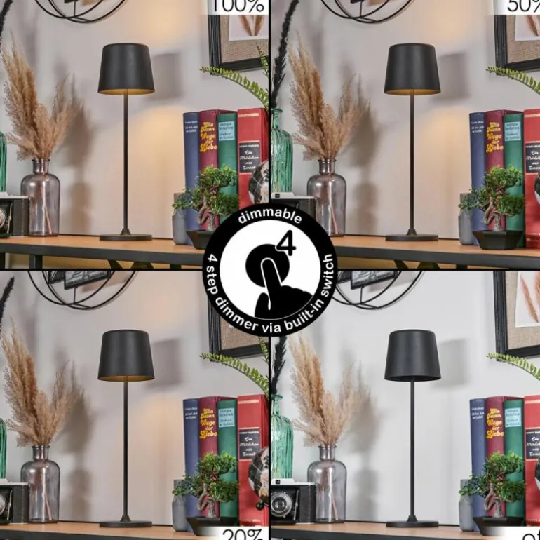 Belece Lampe de table d'extérieur, Lampe à poser LED Noir, 1 lumière