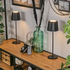 Belece Lampe de table d'extérieur, Lampe à poser LED Noir, 1 lumière