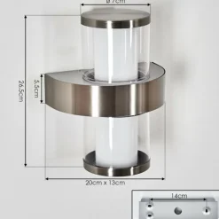 Blinneberg Luminaire extérieur, Lampe murale d´extérieur LED Nickel mat, 2 lumières