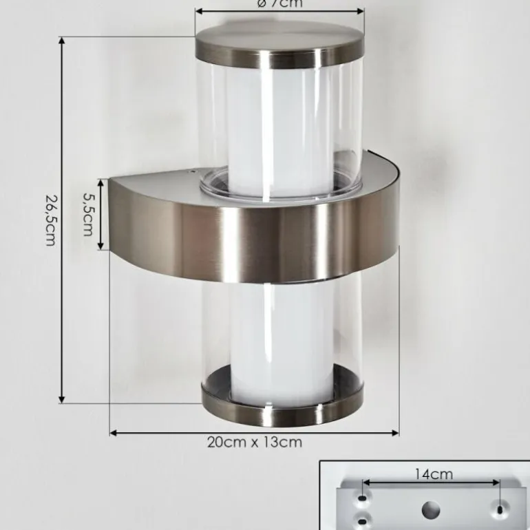 Blinneberg Luminaire extérieur, Lampe murale d´extérieur LED Nickel mat, 2 lumières