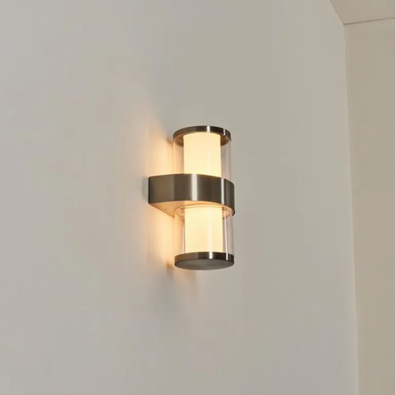 Blinneberg Luminaire extérieur, Lampe murale d´extérieur LED Nickel mat, 2 lumières