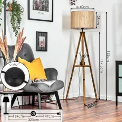 Bongal Lampadaire Écru, 1 lumière