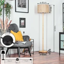 Bongal Lampadaire Écru, 1 lumière