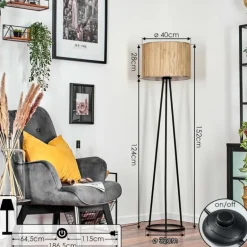 Bongal Lampadaire, Liseuse Noir, 1 lumière
