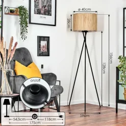 Bongal Lampadaire Noir, 1 lumière